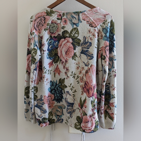 Angel of the North Anthropologie Winter Bouquet Cashmere Wool blend Sweater - Picture 2 of 7